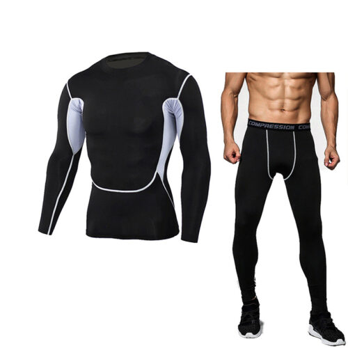 Bodybuilding Compression Tights & Shirt With Long Sleeves
