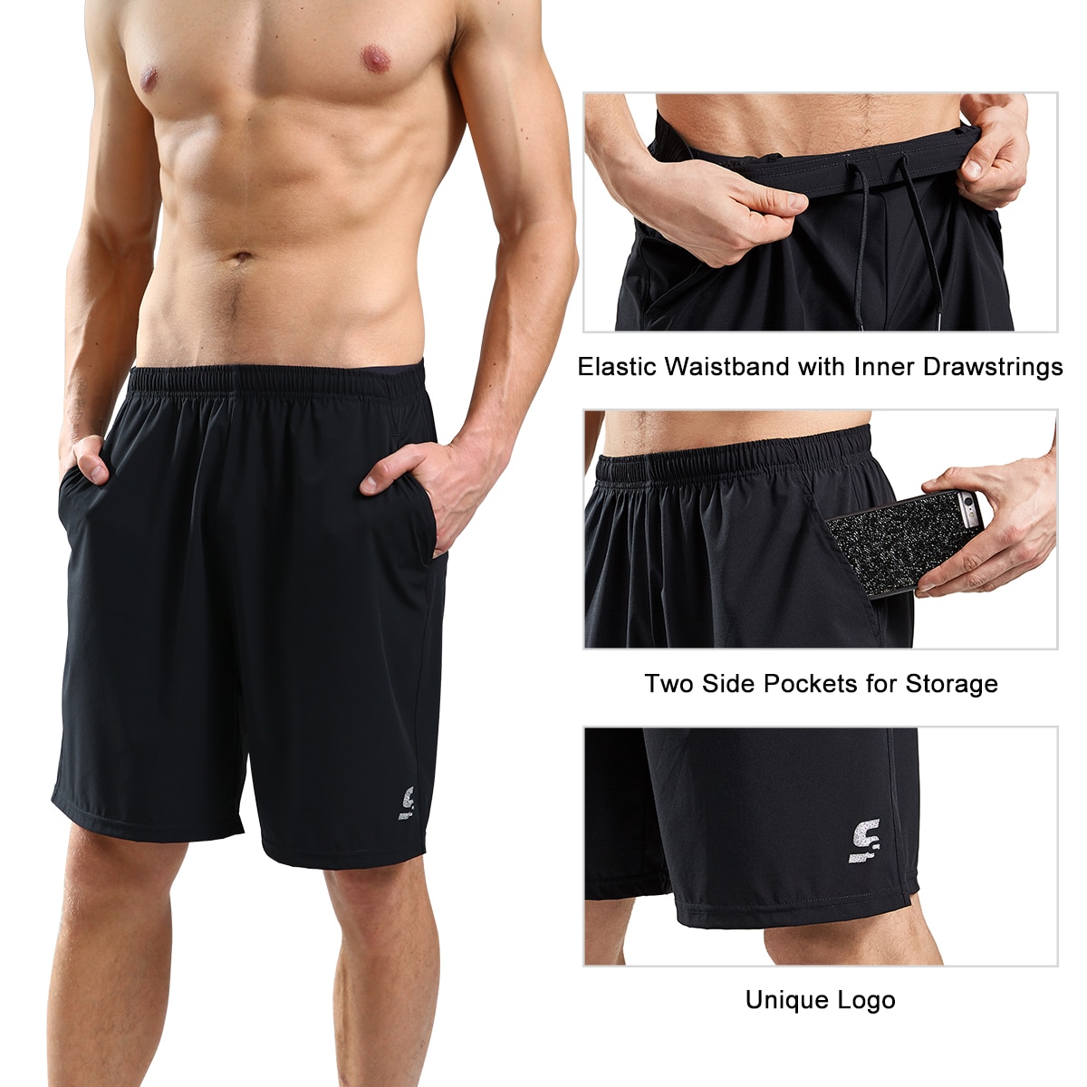 Men's Workout Shorts with Pockets