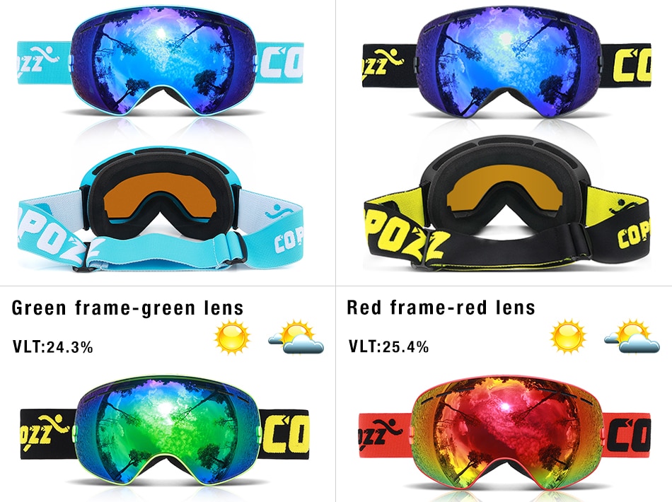 Unisex Anti-Fog Ski Goggles