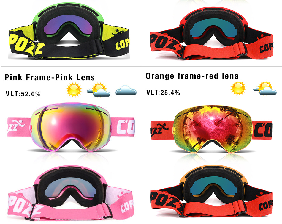 Unisex Anti-Fog Ski Goggles