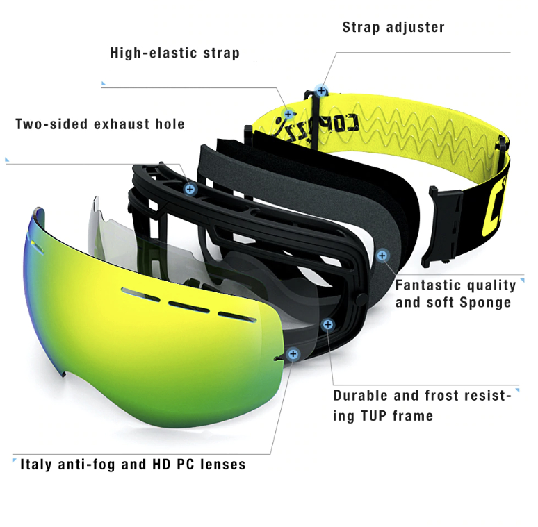 Unisex Anti-Fog Ski Goggles