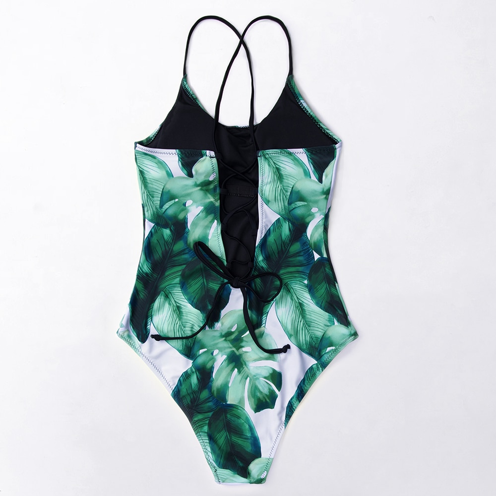 Lace-Up One-Piece Swimsuit for Women