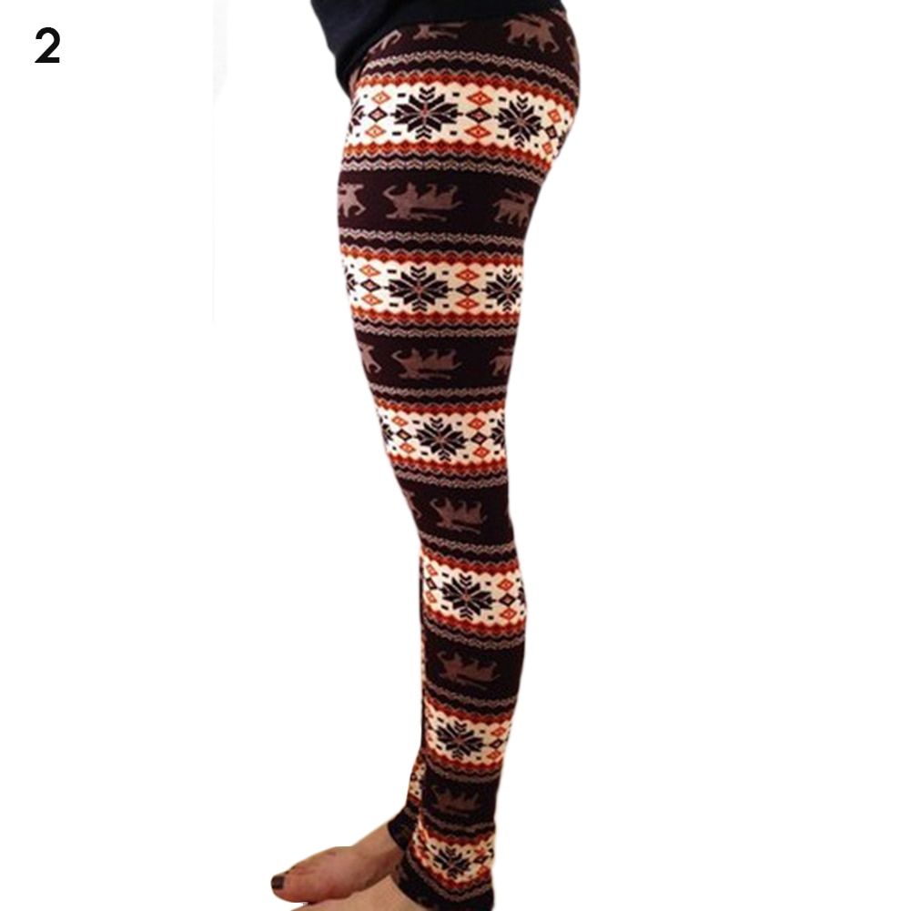 Women's High Waisted Leggings with Christmas Print