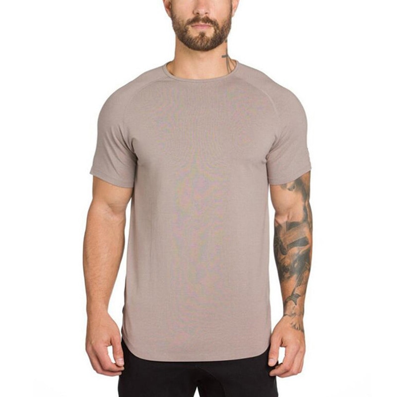 Men's Solid Color Cotton Fitness T-Shirt