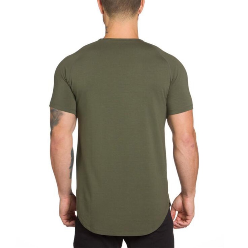 Men's Solid Color Cotton Fitness T-Shirt