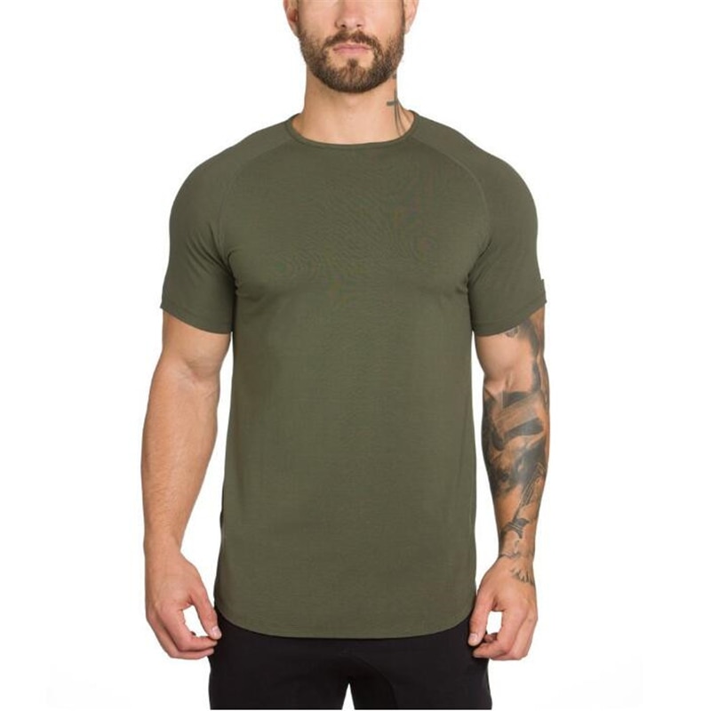 Men's Solid Color Cotton Fitness T-Shirt