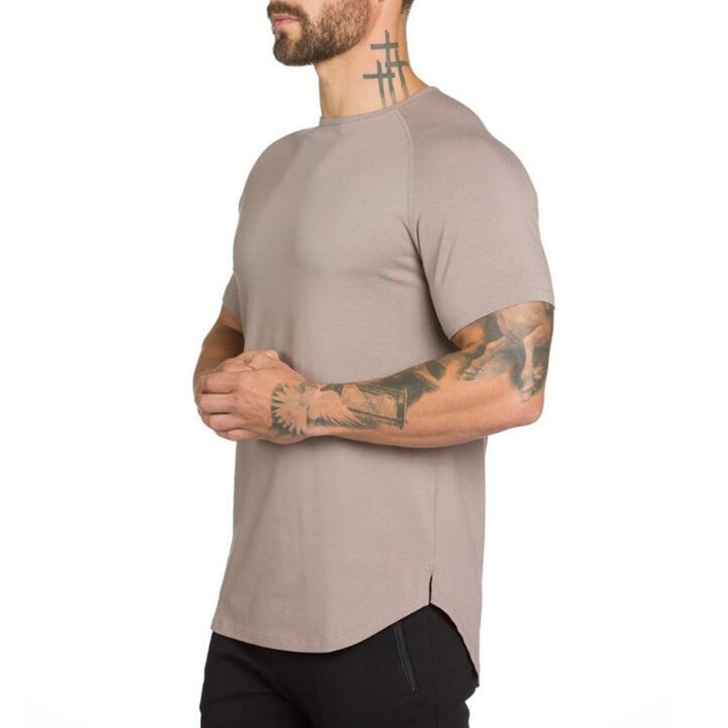 Men's Solid Color Cotton Fitness T-Shirt