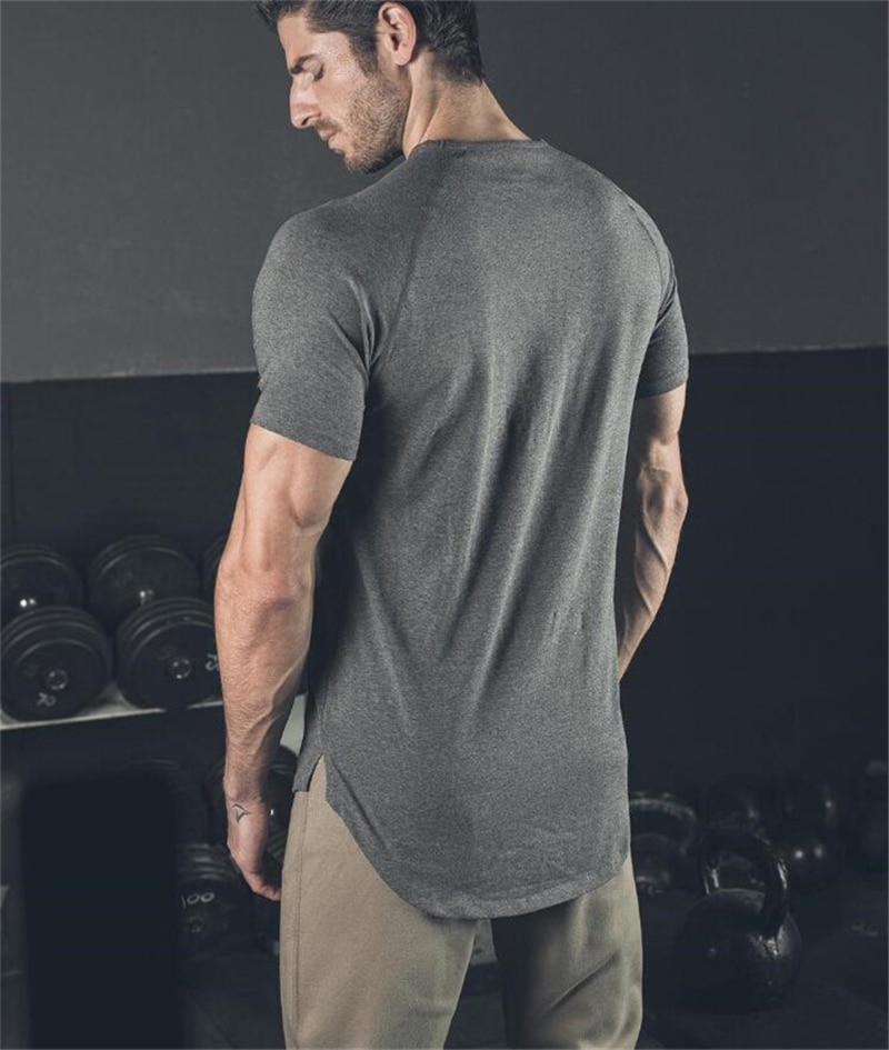 Men's Solid Color Cotton Fitness T-Shirt