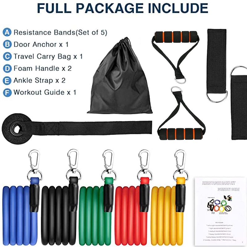 150lb Fitness Resistance Bands Set