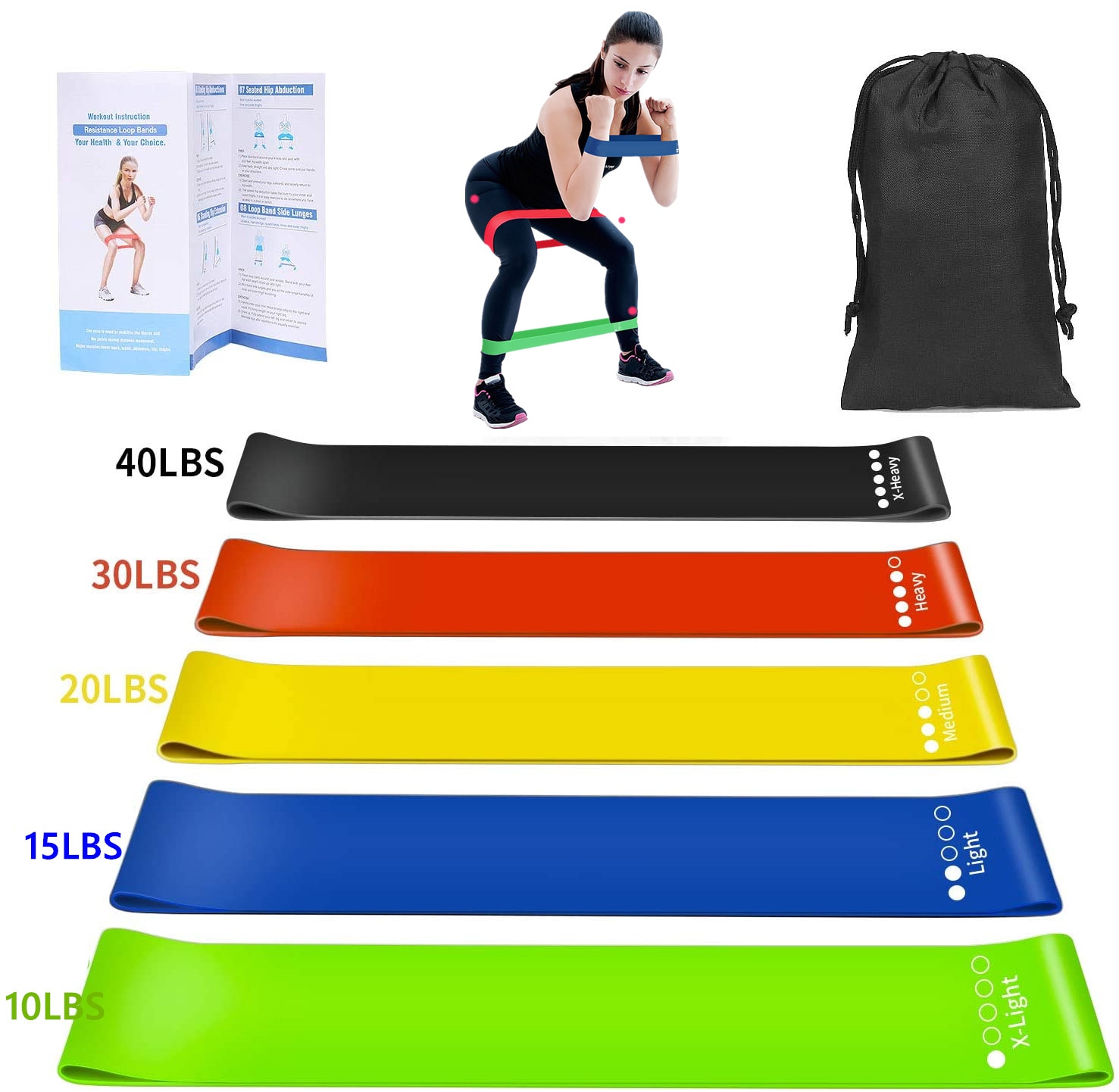 150lb Fitness Resistance Bands Set