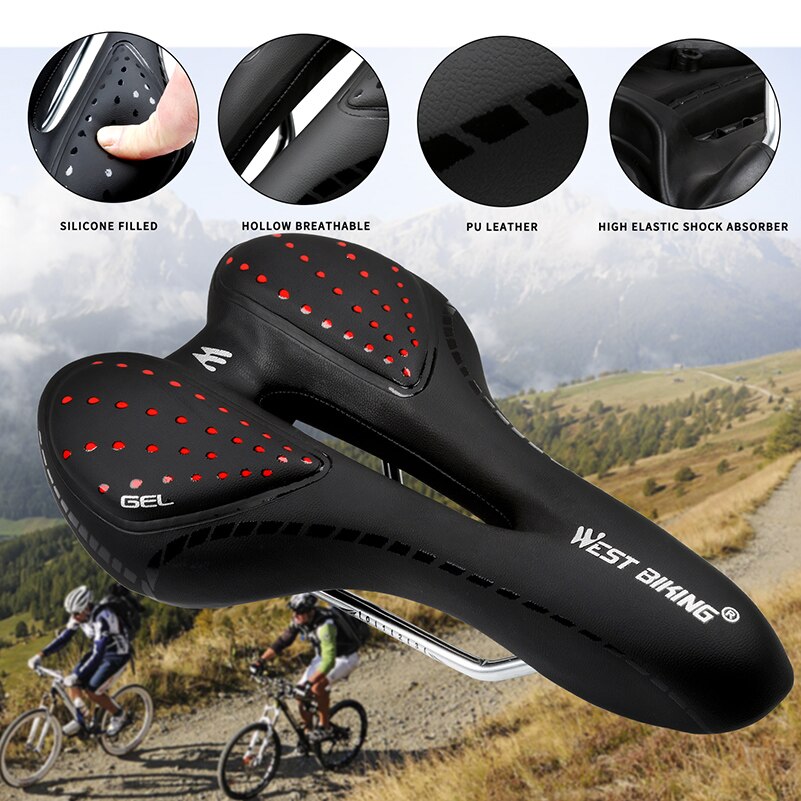 Breathable PU Leather Bicycle Saddle