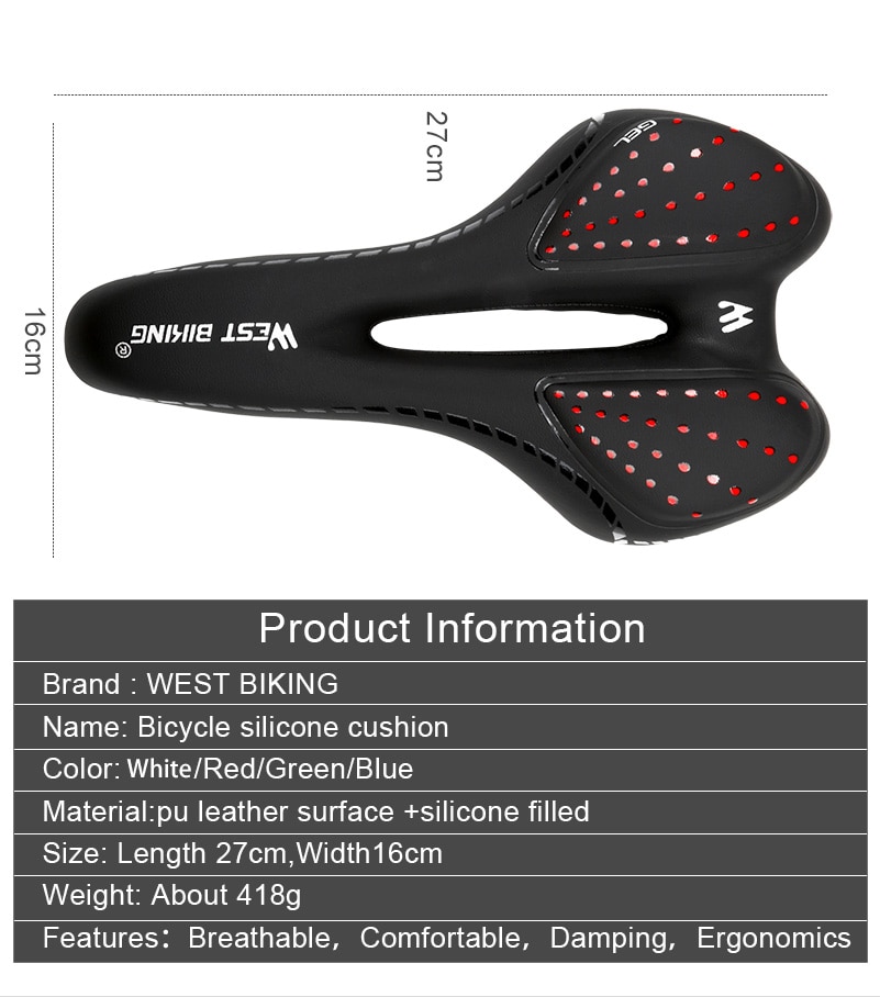 Breathable PU Leather Bicycle Saddle