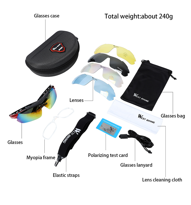 5 Lenses Outdoor Cycling Glasses