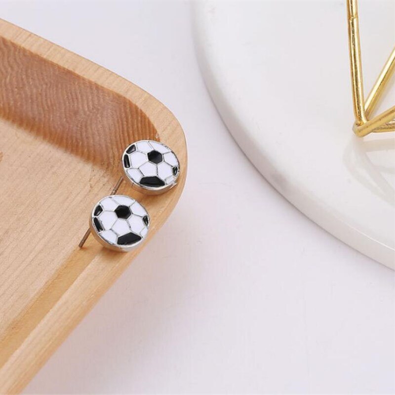 Cute Football Designed Stud Earrings