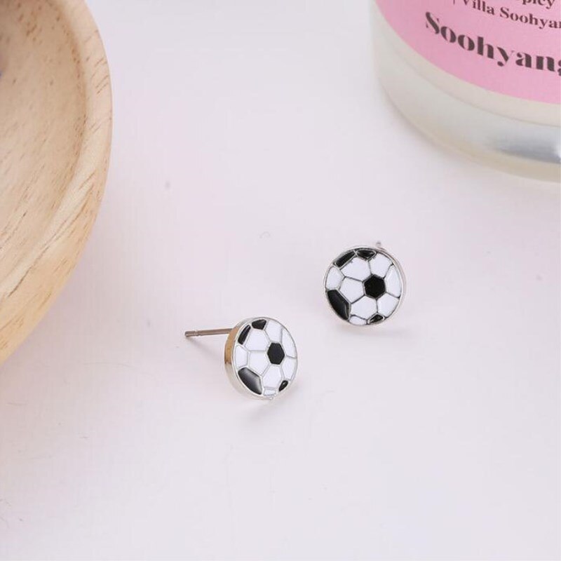 Cute Football Designed Stud Earrings