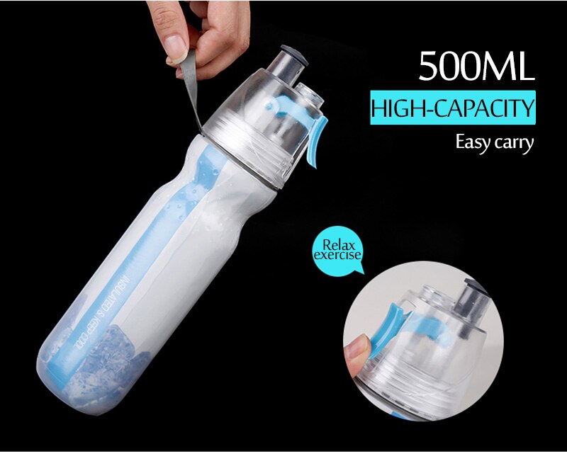 Mist Spray Sports Water Bottle