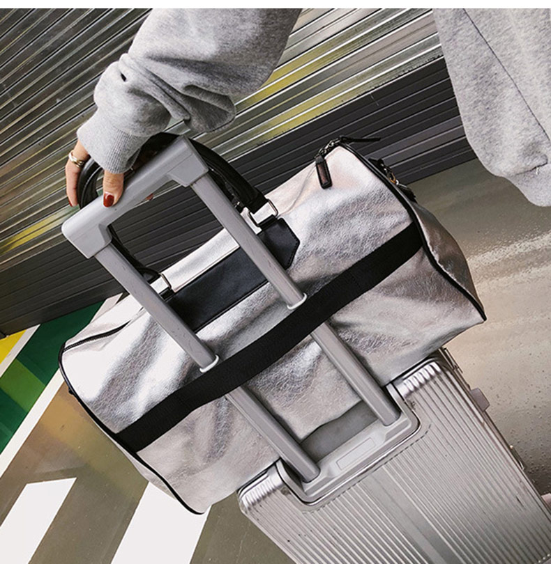 Silver Eco-Leather Gym Bag