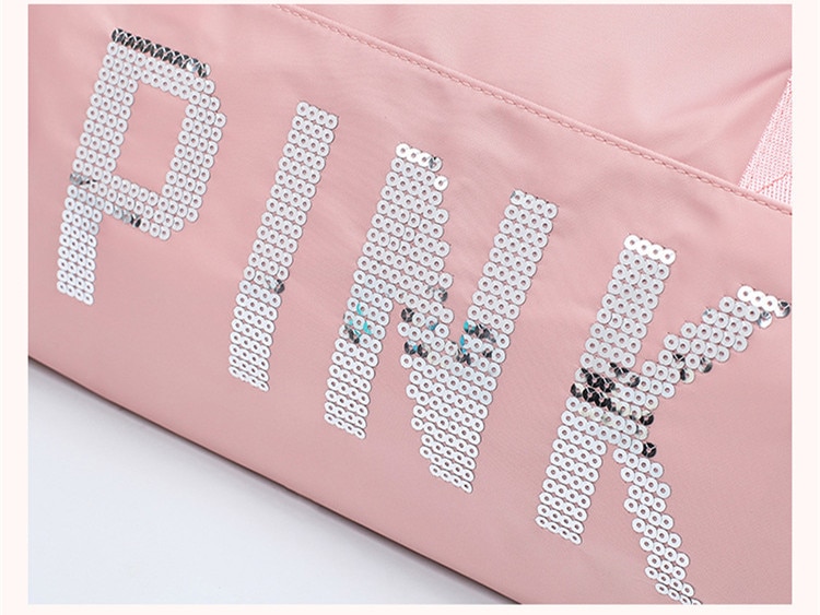 Sequined Pink Gym Bag