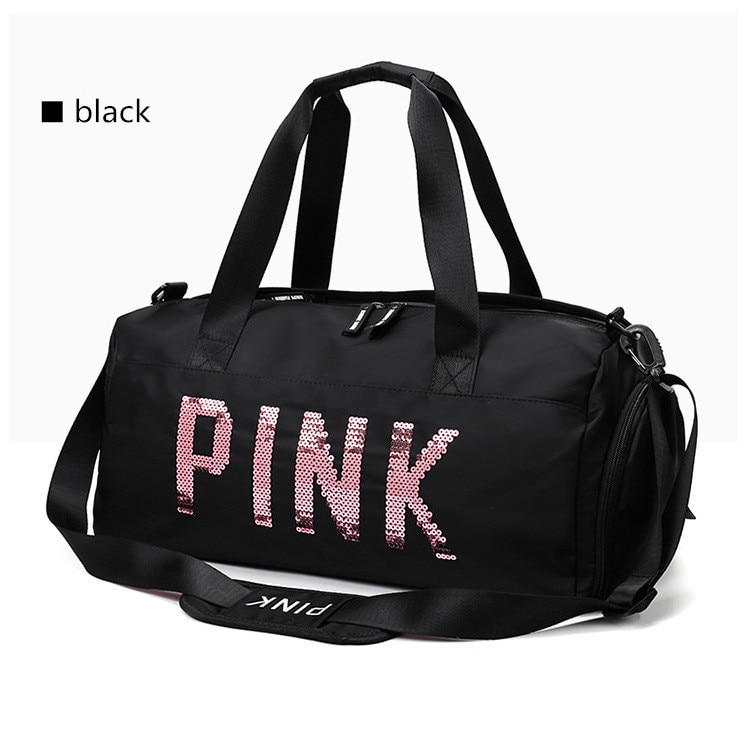 Sequined Pink Gym Bag