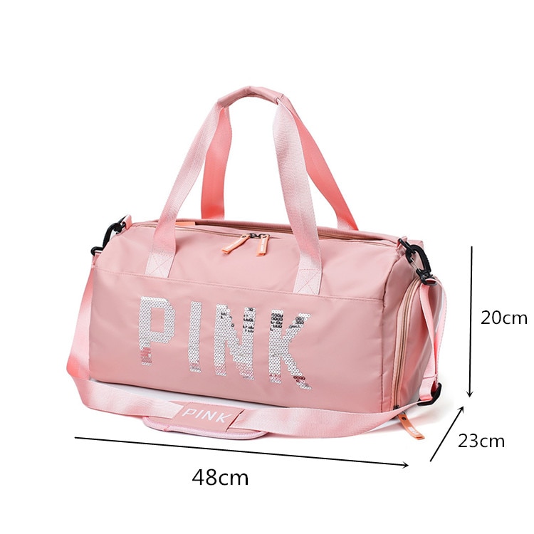 Sequined Pink Gym Bag