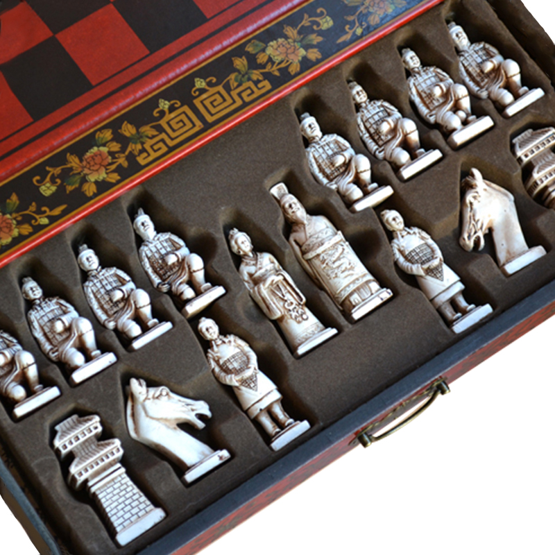 Classic Chinese Warriors Wooden Chessboard