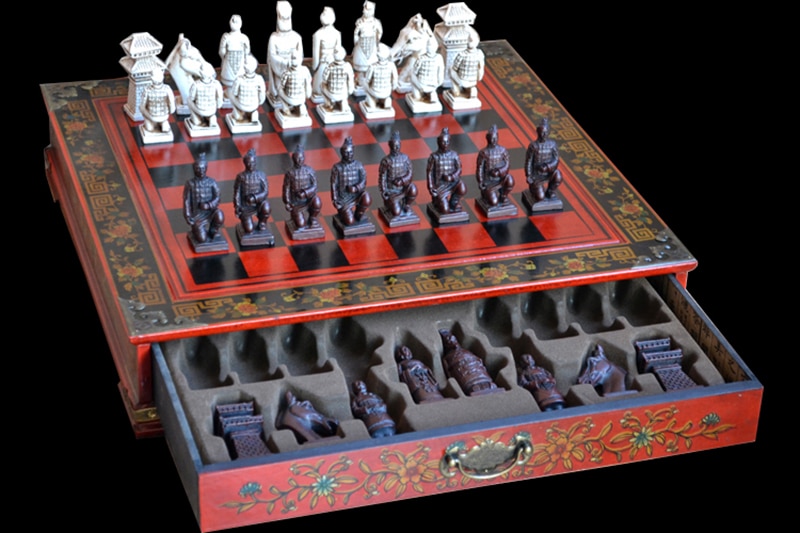 Classic Chinese Warriors Wooden Chessboard