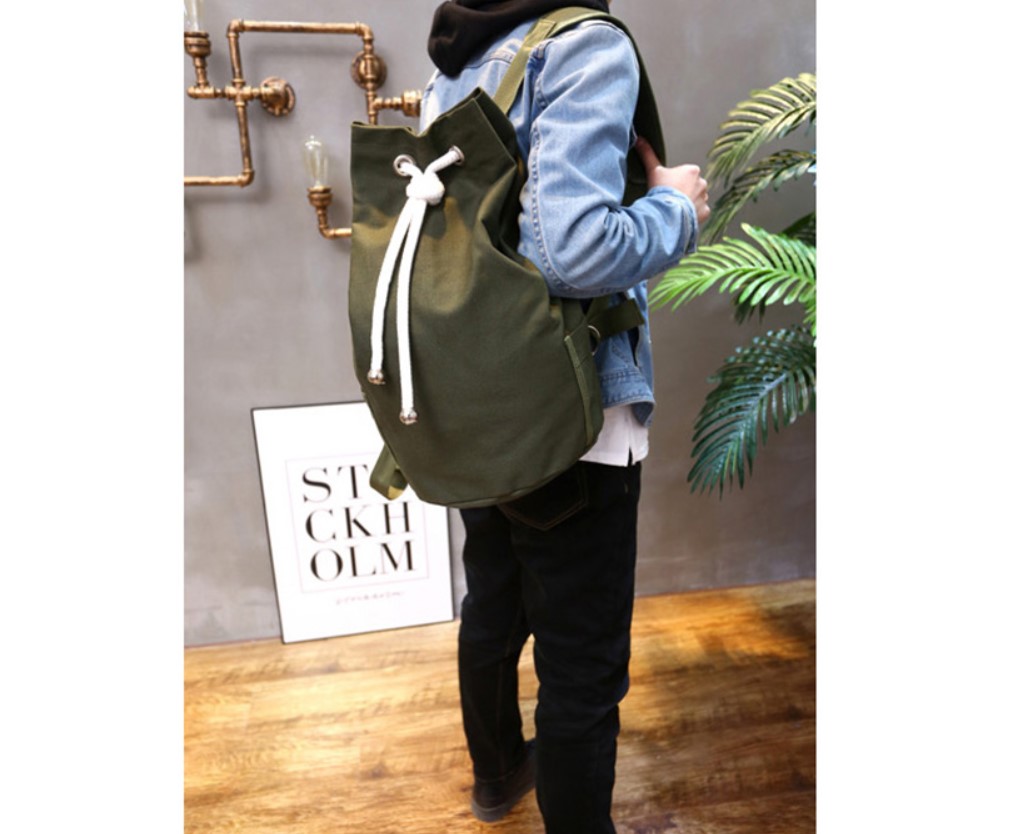 Men's Canvas Drawstring Backpack