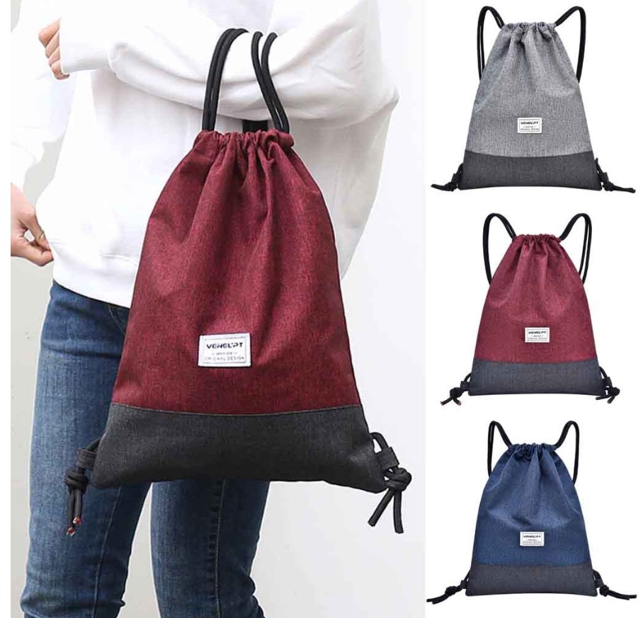 Two Tone Sports Drawstring Backpack