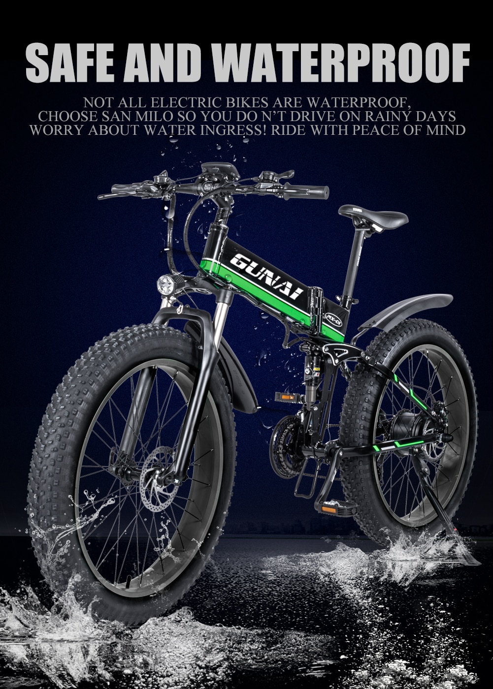 Electric Bike with LCD Display and Removable Lithium Battery